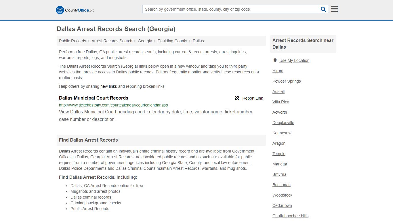 Arrest Records Search - Dallas, GA (Arrests & Mugshots) - County Office